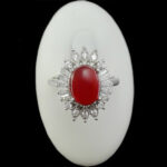 انگشتر نقره زنانه طرح غزال با نگین عقیق یمنی سرخ - Image 3