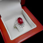 انگشتر نقره زنانه طرح غزال با نگین عقیق یمنی سرخ - Image 4