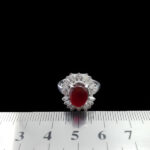 انگشتر نقره زنانه طرح شهلا با نگین عقیق یمنی سرخ - Image 2