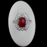 انگشتر نقره زنانه طرح شهلا با نگین عقیق یمنی سرخ - Image 3