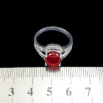 انگشتر نقره زنانه طرح نغمه با نگین عقیق یمنی سرخ - Image 2