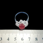 انگشتر نقره زنانه طرح مژده با سنگ عقیق یمنی سرخ - Image 3