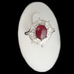 انگشتر نقره زنانه طرح شهناز با سنگ عقیق یمنی سرخ - Image 2