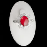 انگشتر نقره زنانه طرح مژگان با سنگ عقیق یمنی سرخ - Image 3