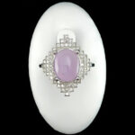 انگشتر نقره زنانه طرح غنچه با سنگ عقیق کبود یمنی - Image 2