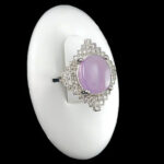 انگشتر نقره زنانه طرح غنچه با سنگ عقیق کبود یمنی