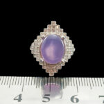 انگشتر نقره زنانه طرح غنچه با سنگ عقیق کبود یمنی - Image 3