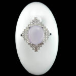 انگشتر نقره زنانه طرح سوگند با سنگ عقیق کبود یمنی - Image 3