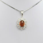 گردنبند عقیق یمنی سرخ نقره زنانه طرح سولماز - Image 3