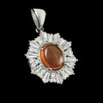 گردنبند عقیق یمنی سرخ نقره زنانه طرح سولماز