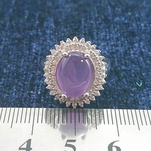 انگشتر نقره زنانه طرح فلورا با سنگ عقیق کبود یمنی - Image 3