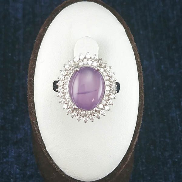 انگشتر نقره زنانه طرح فلورا با سنگ عقیق کبود یمنی - Image 2