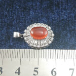 گردنبند نقره زنانه طرح دنیا با سنگ عقیق یمنی سرخ - Image 2