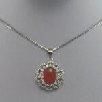 گردنبند نقره زنانه طرح آیلین با سنگ عقیق یمنی سرخ - Image 3