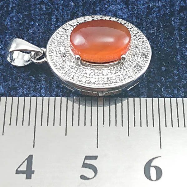 گردنبند نقره زنانه طرح شکیبا با سنگ عقیق یمنی سرخ - Image 3