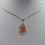 گردنبند نقره زنانه طرح هدی با سنگ عقیق یمنی سرخ - Image 2