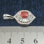 گردنبند نقره زنانه طرح آتوسا با سنگ عقیق یمنی سرخ - Image 2