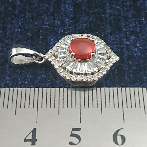 گردنبند نقره زنانه طرح آتوسا با سنگ عقیق یمنی سرخ - Image 2