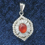 گردنبند نقره زنانه طرح آتوسا با سنگ عقیق یمنی سرخ - Image 3