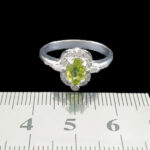 انگشتر زبرجد الماس تراش نقره زنانه طرح مینا - Image 3