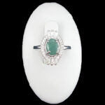 انگشتر زمرد الماس تراش نقره زنانه طرح رکسانا - Image 3