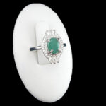 انگشتر زمرد الماس تراش نقره زنانه طرح رکسانا