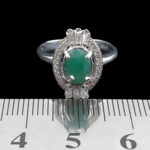 انگشتر زمرد الماس تراش نقره زنانه طرح رکسانا - Image 2