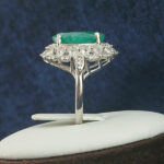 انگشتر نقره زنانه طرح پریسا با سنگ زمرد - Image 4