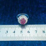 انگشتر نقره زنانه طرح شراره با سنگ یاقوت سرخ الماس تراش - Image 4