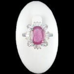 انگشتر نقره زنانه طرح مهدیه با سنگ یاقوت سرخ الماس تراش - Image 3