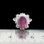 انگشتر نقره زنانه طرح مهدیه با سنگ یاقوت سرخ الماس تراش - Image 2