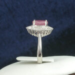 انگشتر نقره زنانه طرح شراره با سنگ یاقوت سرخ الماس تراش - Image 3