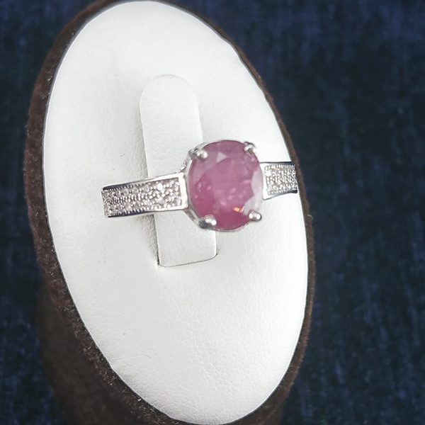 انگشتر یاقوت سرخ زنانه نقره