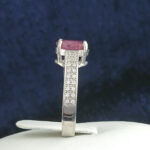 انگشتر نقره زنانه طرح مینو با سنگ یاقوت سرخ الماس تراش - Image 4