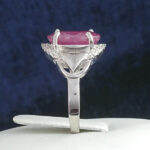 انگشتر نقره زنانه طرح پگاه با سنگ یاقوت سرخ الماس تراش - Image 4