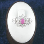 انگشتر نقره زنانه طرح شیرین با سنگ یاقوت سرخ الماس تراش - Image 4