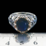 انگشتر نقره مردانه طرح ماکان با سنگ یاقوت کبود الماس تراش - Image 3