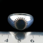 انگشتر نقره مردانه طرح آرمان با نگین یاقوت کبود الماس تراش - Image 3