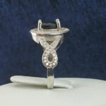 انگشتر نقره زنانه طرح مرضیه با سنگ یاقوت کبود الماس تراش - Image 2