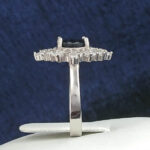 انگشتر نقره زنانه طرح سما با سنگ یاقوت کبود الماس تراش - Image 2