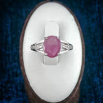 انگشتر نقره زنانه طرح پریچهر با سنگ یاقوت سرخ الماس تراش - Image 3