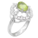 انگشتر نقره زنانه طرح فرانک با سنگ زبرجد