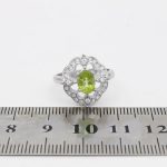 انگشتر نقره زنانه طرح فرانک با سنگ زبرجد - Image 4