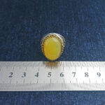 انگشتر نقره مردانه طرح فاخر دور طلایی پاسارگاد با سنگ الماس تراش شرف الشمس + حکاکی - Image 3