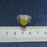 انگشتر نقره مردانه طرح منقش یا محمد با سنگ شرف الشمس + حکاکی - Image 4