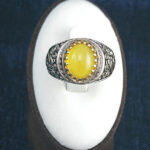 انگشتر نقره مردانه طرح منقش یا محمد با سنگ شرف الشمس + حکاکی - Image 5