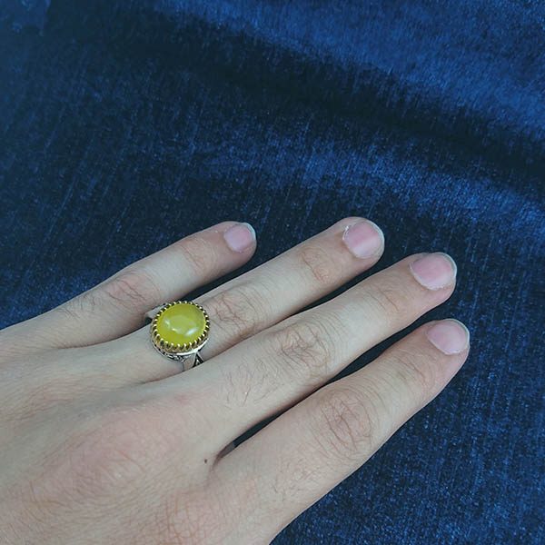 انگشتر نقره مردانه طرح آرمین با سنگ شرف الشمس + حکاکی - Image 2