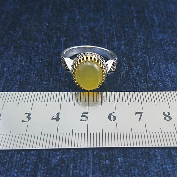 انگشتر نقره مردانه طرح آرمین با سنگ شرف الشمس + حکاکی - Image 3