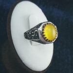 انگشتر نقره مردانه طرح حیدر امیرالمومنین با سنگ شرف الشمس + حکاکی