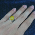 انگشتر نقره مردانه طرح یا رقیه خاتون با سنگ شرف الشمس + حکاکی - Image 2